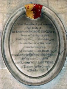 Memorial to George Goodwin at Methley church